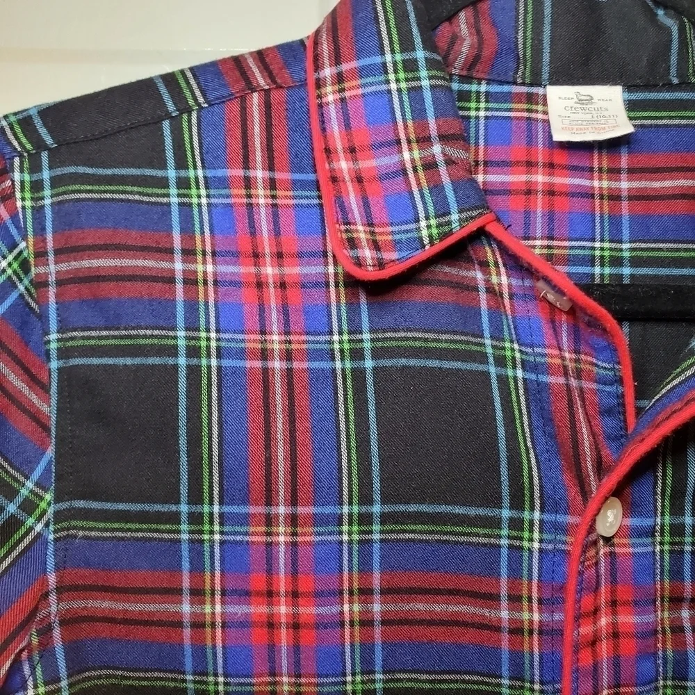 Crewcuts Plaid Pajama Top Sz L 10-12